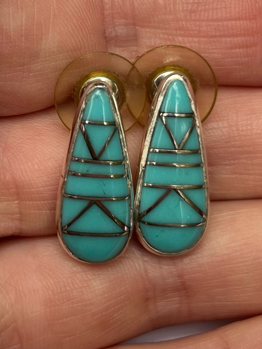 Vintage Sterling Silver and Turquoise Earrings